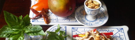 Sean's favorite summer lunch: Thai mango salad with chicken and shrimp