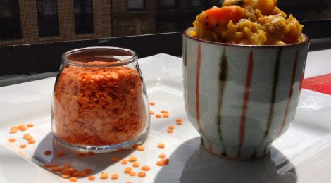 Autumn Lentil Curry in Japanese cups in Harlem