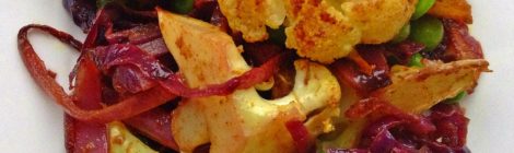 Oven-roasted Indian vegetables