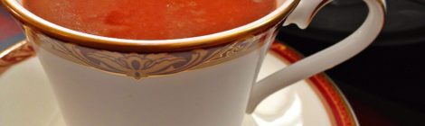 Dark hot chocolate spiked with red chili