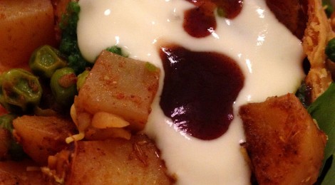 The ultimate Indian appetizer: deconstructed Samosa Papri Chaat