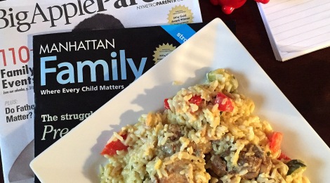 Betty Crocker with an Indian twist: baked curried chicken & rice with autumn vegetables (under 300 calories)