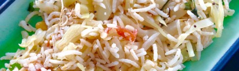 South Indian-style Cabbage & Tomato Rice