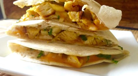 Leftover Rotisserie Chicken? Make A Curried Chicken, Apple, Walnut & Cheddar Quesadilla