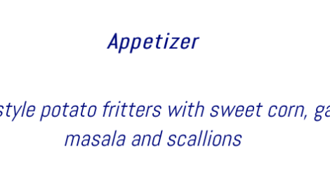 My first kosher Indian dinner menu