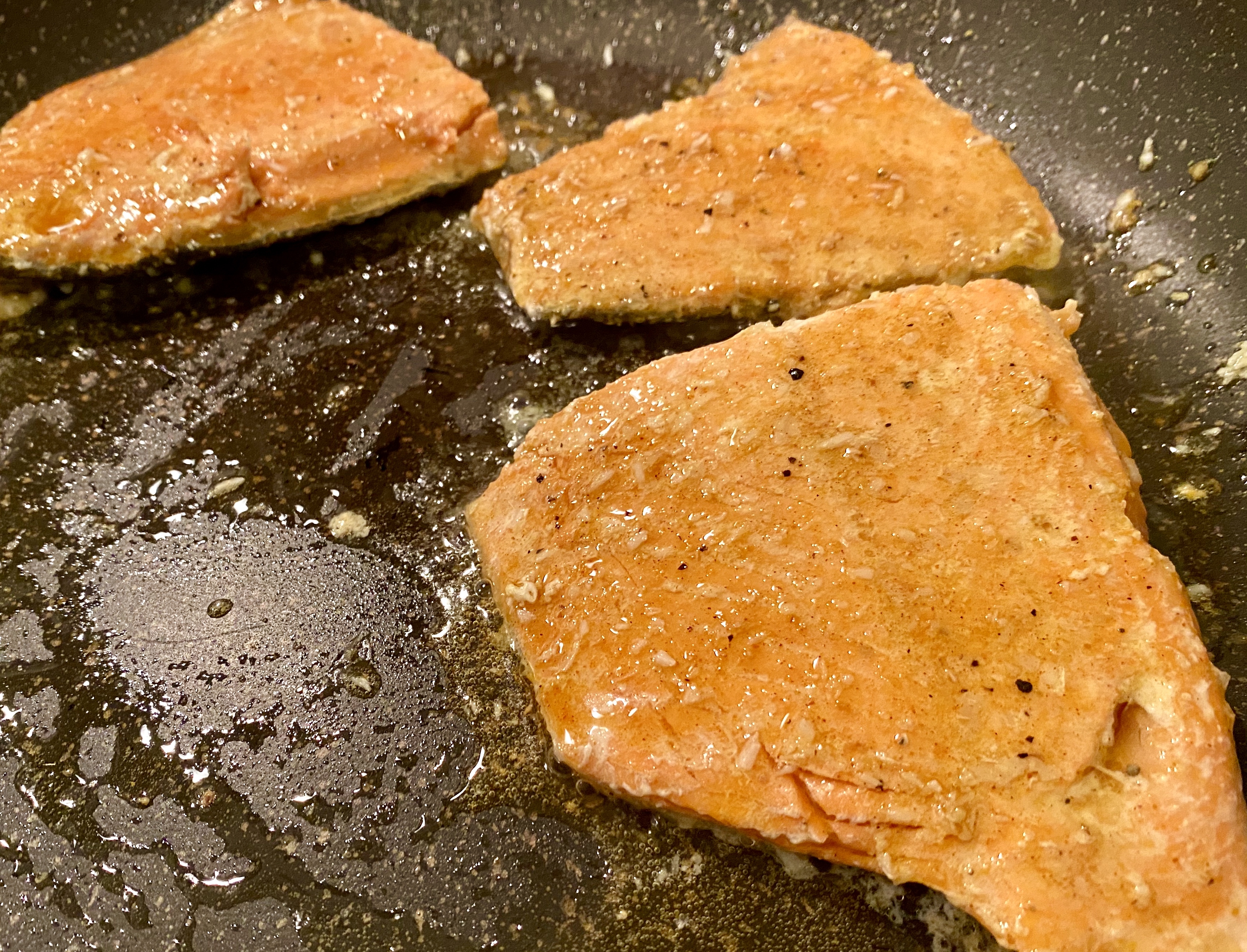 Pan sear frozen salmon